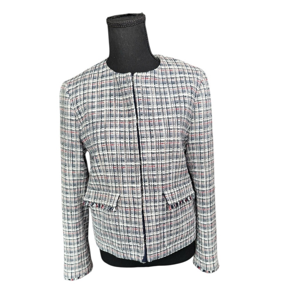 J.Crew Tweed Jacket Blazer | French Girl Chic Coastal Classic | Size 8
